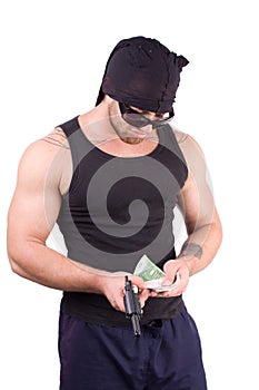Gangster counting money