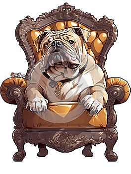 Gangster dog a chair vector illustration for T-shirt designs