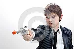 Gangster kid targeting someone