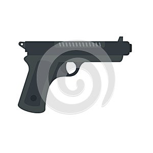 Gangster pistol icon, flat style