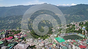 Gangtok city in Sikkim in India seen from the sky