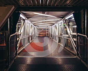 Gangway from the ship from Stockholm Sweden to Turku Finland