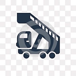 Gangway Truck vector icon isolated on transparent background, Ga