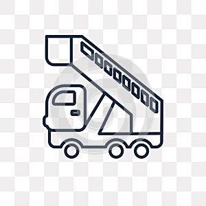 Gangway Truck vector icon isolated on transparent background, li