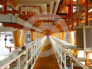 Gangway or walk way in oil and gas construction platform, oil and gas process platform for production oil and gas