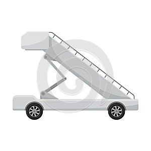 Gangway on wheels. Vector illustration on a white background.