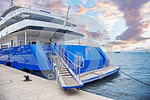 Gangway of a yacht or ship.