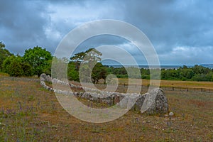 The Gannarves stone Ship is a tomb monument from the Bronze Age. Viking culture. Gotland.
