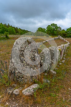 The Gannarves stone Ship is a tomb monument from the Bronze Age. Viking culture. Gotland.