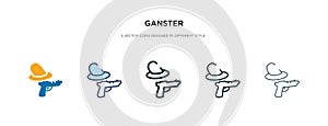 Ganster icon in different style vector illustration. two colored and black ganster vector icons designed in filled, outline, line photo