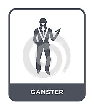 ganster icon in trendy design style. ganster icon isolated on white background. ganster vector icon simple and modern flat symbol photo