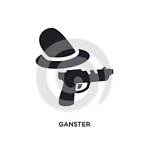 ganster isolated icon. simple element illustration from luxury concept icons. ganster editable logo sign symbol design on white photo