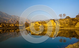 Gansu yellow river sunset