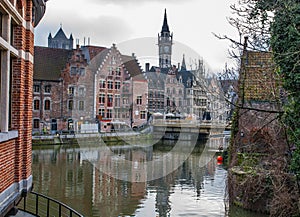 The nice city Gante in Belgium, Europe photo