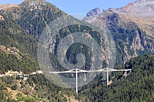 Ganter valley panoramic view with the Ganter Bridge