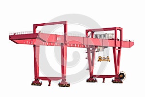 Gantry container crane isolated