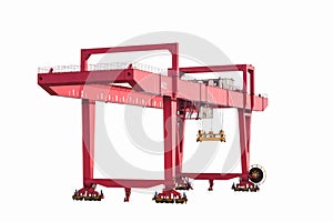 Gantry container crane isolated