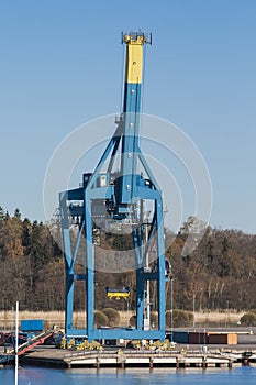 Gantry crane on the dock