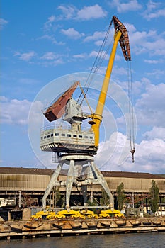 Gantry crane in the harbor photo