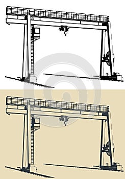 Gantry crane illustrations