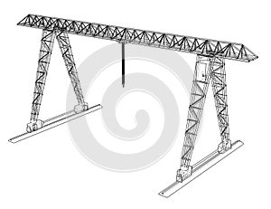 Gantry crane. Wire-frame. Vector EPS10 format