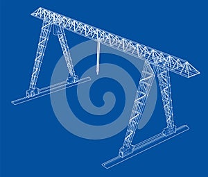 Gantry crane. Wire-frame. Vector EPS10 format