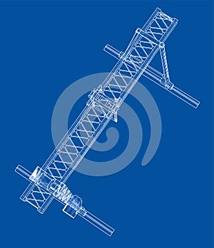 Gantry crane. Wire-frame. Vector EPS10 format