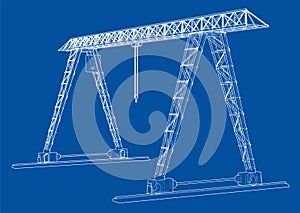 Gantry crane. Wire-frame. Vector EPS10 format