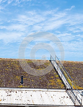 Gantry Ladder on old asbestos roof