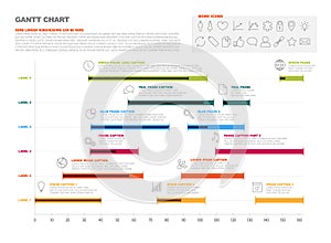 Gantt project production timeline graph