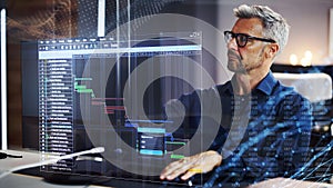 Gantt Tasks Schedule Chart On Computer
