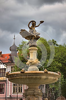 Ganymede fountain in Bratislava photo