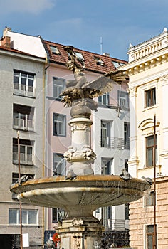 Ganymede`s Fountain in Bratislava, Slovakia.