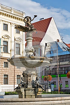 Ganymede`s Fountain in Bratislava, Slovakia.