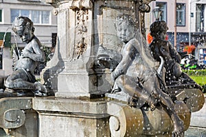 Ganymede`s Fountain in Bratislava, Slovakia. photo