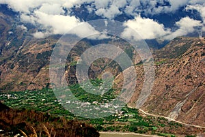 Ganzi, China: Vista of Mountains and Valley