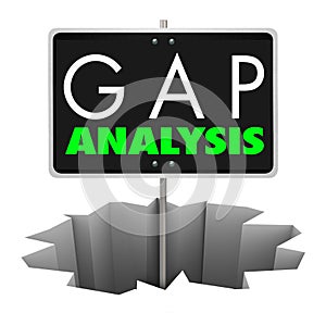 Gap Analysis Sign Hole Analyze Business Shortfall 3d Illustration