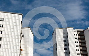 A gap between two high-rise buildings in Gropiusstadt berlin