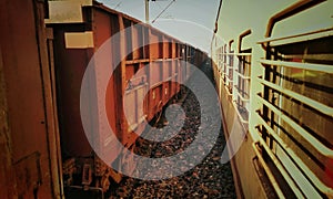 Gap between two trains infinity image by Panasonic camera.