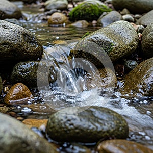 Through the gaps suggesting a serene natural setting possibly in a