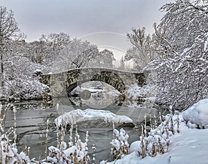 Gapstow Bridge in winter