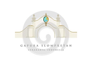 gapura slompretan or gapura pasar klewer surakarta in solo city. surakarta landmark. the landmark Icon of solo City, surakarta, photo