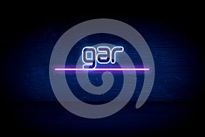 gar - blue neon announcement signboard