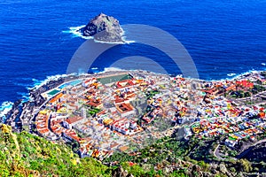 Garachico, Tenerife, Canary islands, Spain: Overview of the col