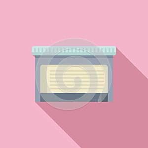 Garage automatic gate icon flat vector. House door