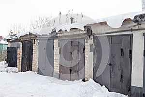 garage buildings in winter