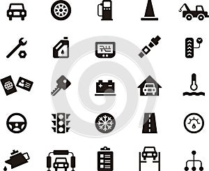 Garage and car repair icon set