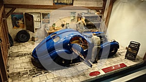 Bugatti 57 SC Atlantic scale model diorama