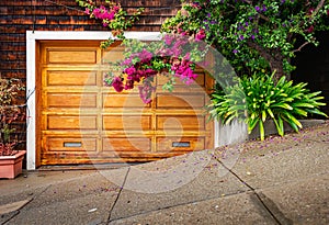 Garage door in street of San Francisco