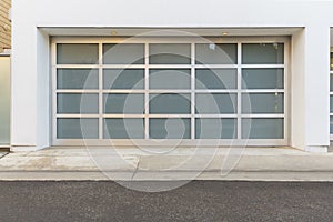 Garage door with windows